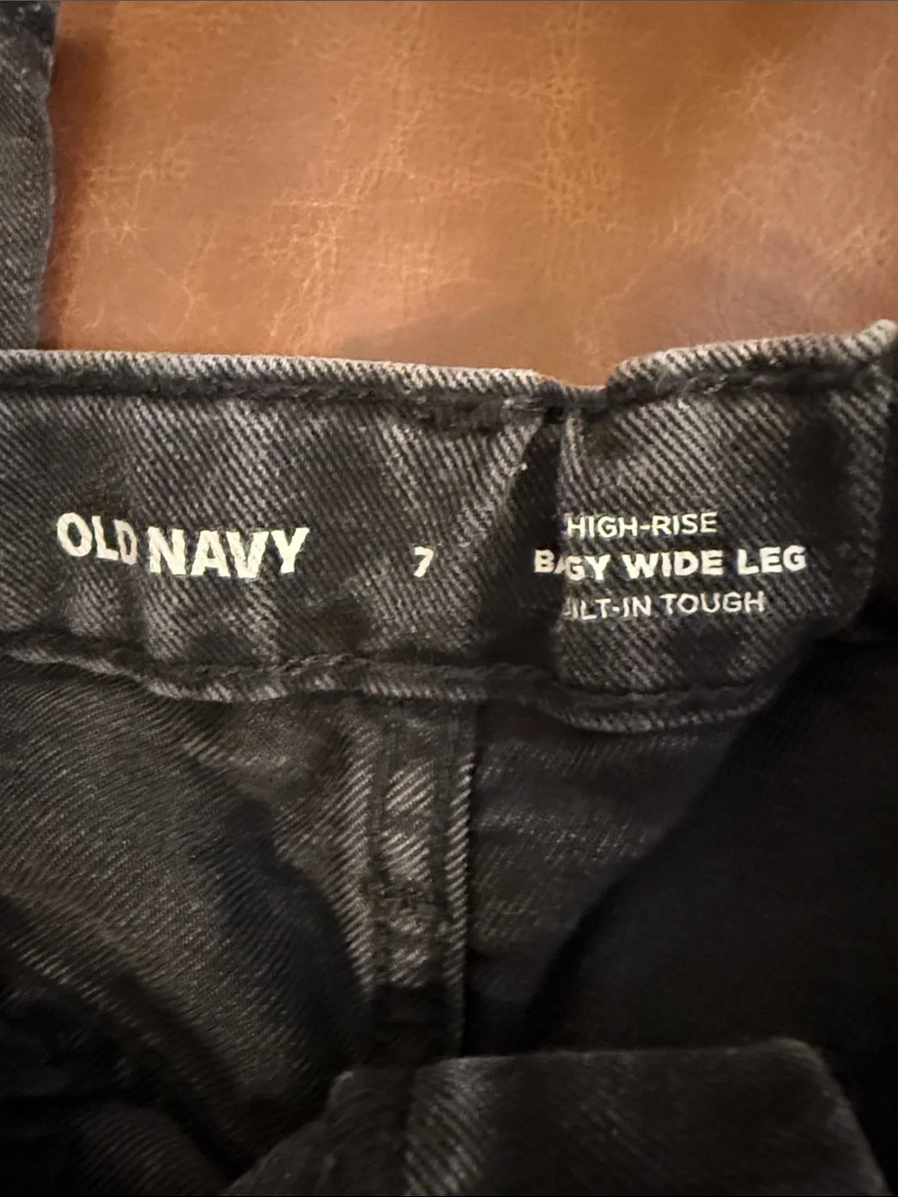 Girls Oldnavy Black Washed Jeans - Baggy Wide Leg